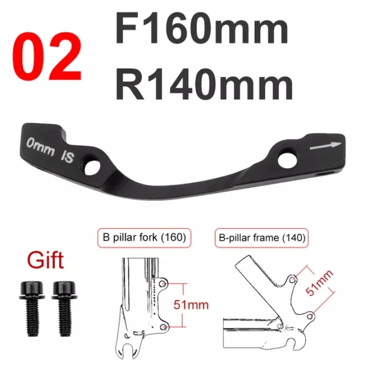 Adaptateur de frein à disque en aluminium MEROCA pour rotors de 160-203 mm – Montage VTT