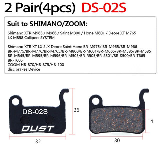 2 paires (4 pcs) plaquettes de frein céramiques à disque hydraulique – DS-05S, compatibles