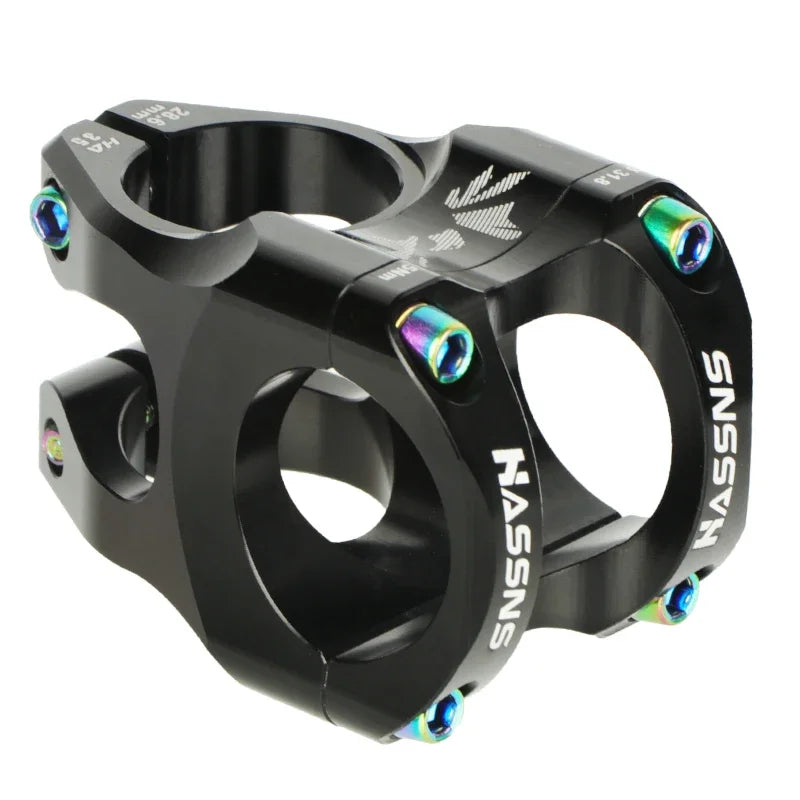 HASSNS 35mm Aluminum Bike Stem 0° – 31.8mm Clamp – Black/Blue