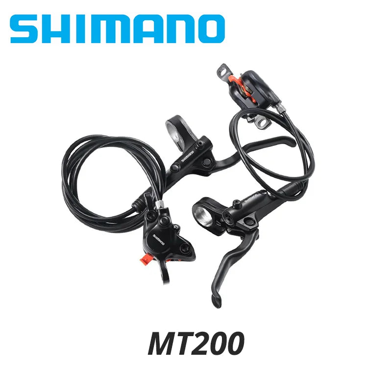 Shimano MT200 2‑Kolben Hydraulische Scheibenbremsen-Set – 3‑Finger Stahlhebel