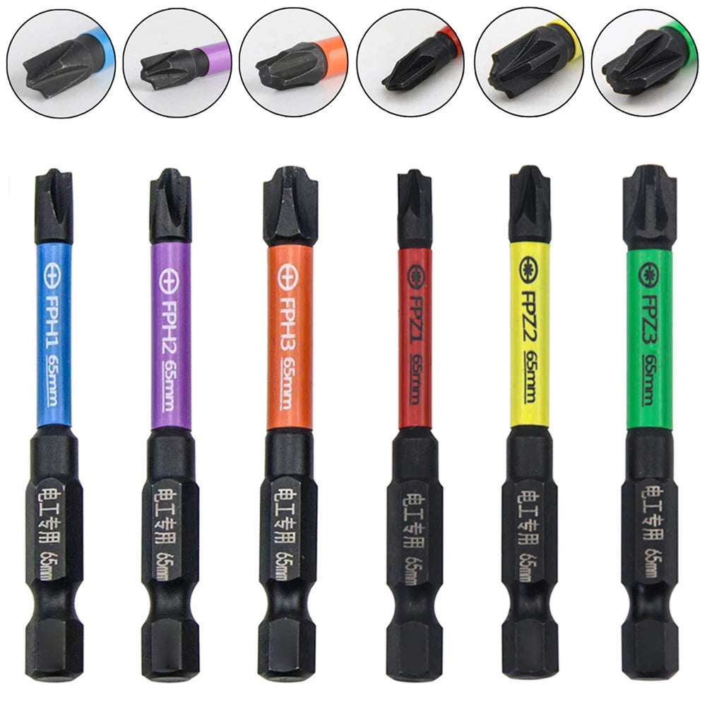 Set de 6 pièces d'embouts magnétiques cruciformes de 65 mm pour disjoncteurs