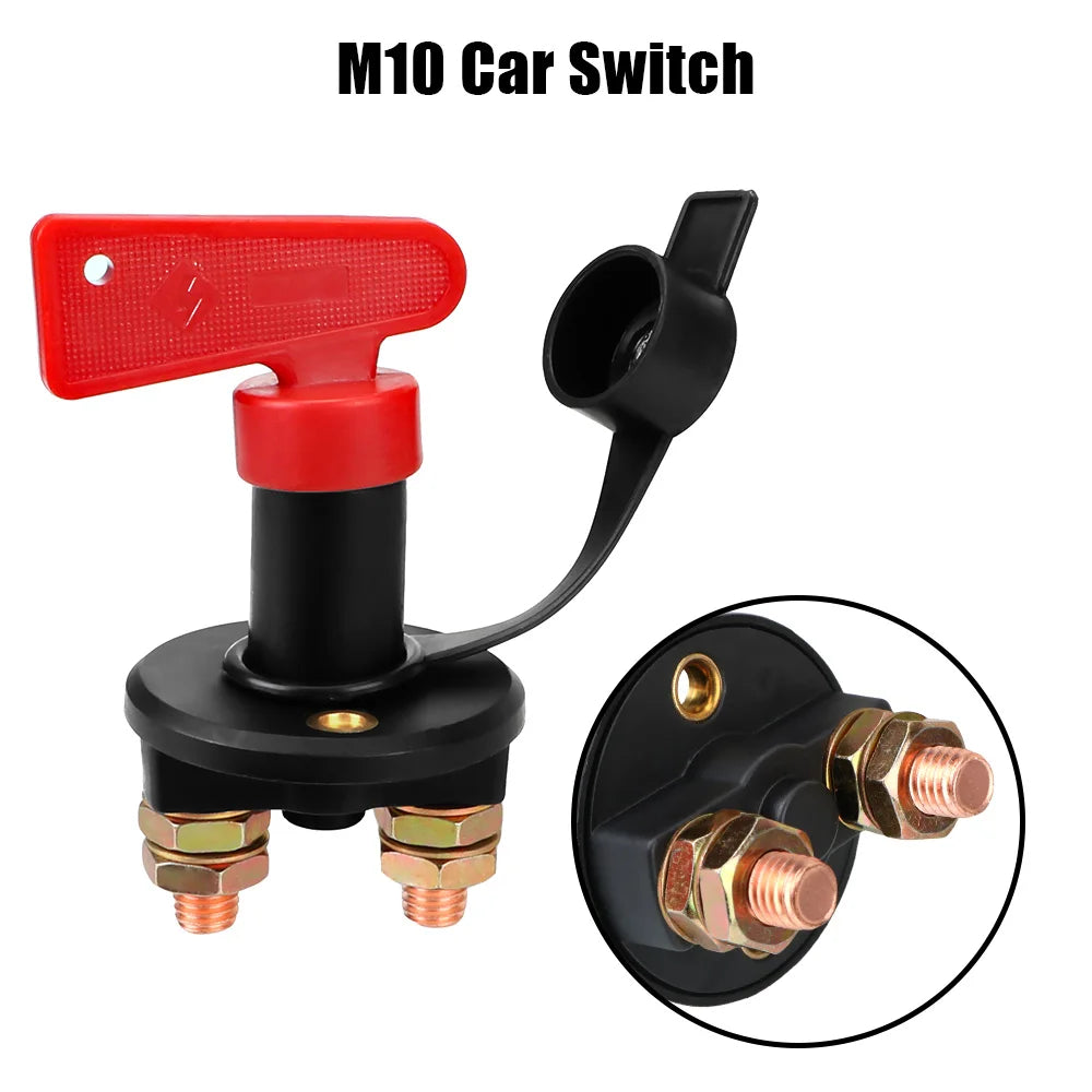 Interrupteur d'arrêt de batterie rouge 12V/24V, 100A‑400A, étanche, pour vélo électrique