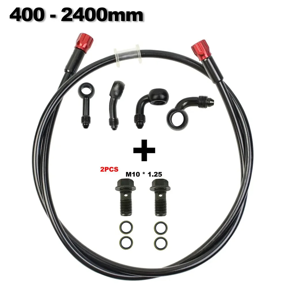 M10 Tuyau hydraulique en acier pour frein/embrayage – 220cm Universel pour ATV & Moto