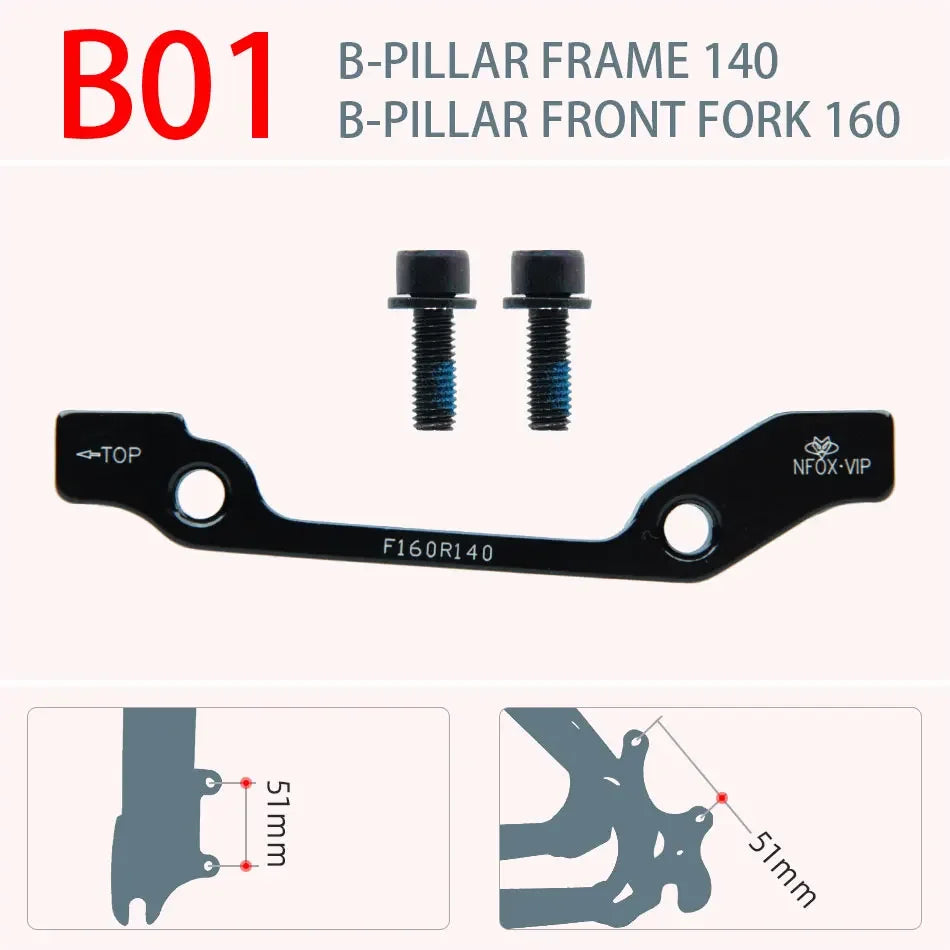 Adaptateur de frein à disque en aluminium pour VTT 160/180/203mm – B06-R203mm