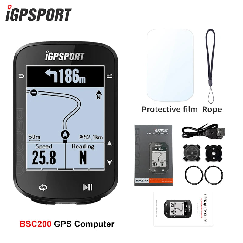 iGPSPORT BSC200C ordinateur de vélo GPS – Étanche ANT+ Nav, Portugais