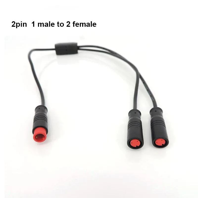 M8 Waterproof 5-Pin DC Splitter Cable for Ebike Sensors, 1→2, 40cm