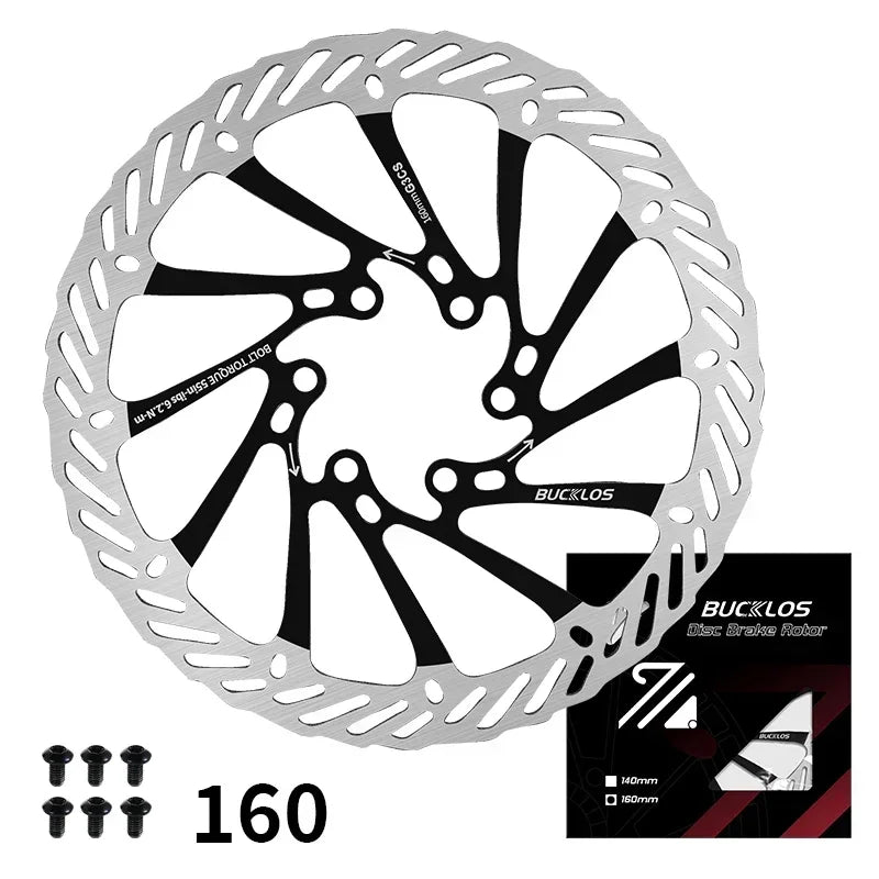 Bucklos Ultralight 203mm Rotor a disco MTB – Giallo, 6‑Bulloni, Inox