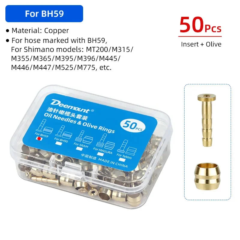 50pcs Brake Olives for Shimano BH90, SRAM BH59, Magura, Tektro