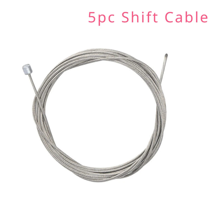 Ensemble 5 pcs, câbles de frein de 1,7 m et de changement de 2 m – Acier inoxydable VTT/route
