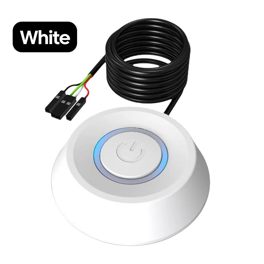 Interruttore di alimentazione LED da 1,8 m con luce blu – Pulsante Accensione/Spegnimento PC esterno