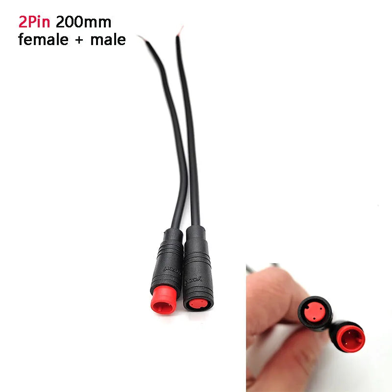 Connecteur étanche pour vélo électrique Amperbike M8 4 broches 1 m mâle – IP66, 2 A