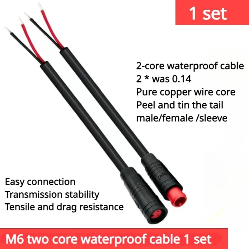 Connecteur 4 broches 6 mm M6 étanche – Câble de frein pour vélo électrique et scooter