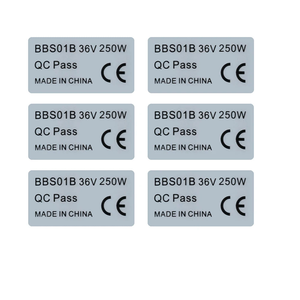 Pack d'autocollants étanche Bafang Mid-Drive 6pcs 36V 250W &