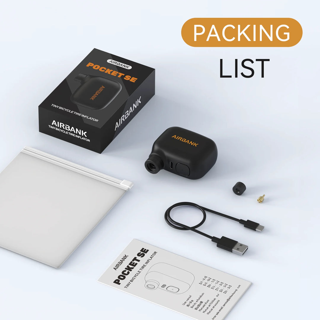 Pompe à vélo électrique portable mini Airbank Pocket SE – 80 PSI rapide