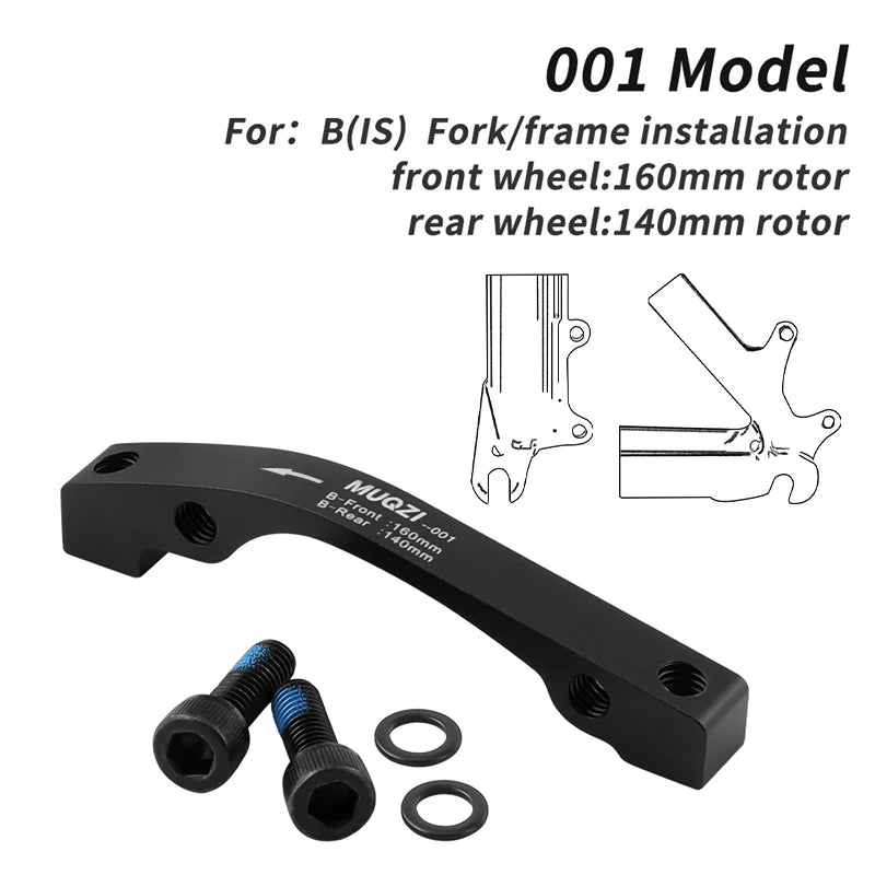 Adaptador de Montagem para Pinça de Travão a Disco MUQZI – IS/PM 180‑160 mm, Preto