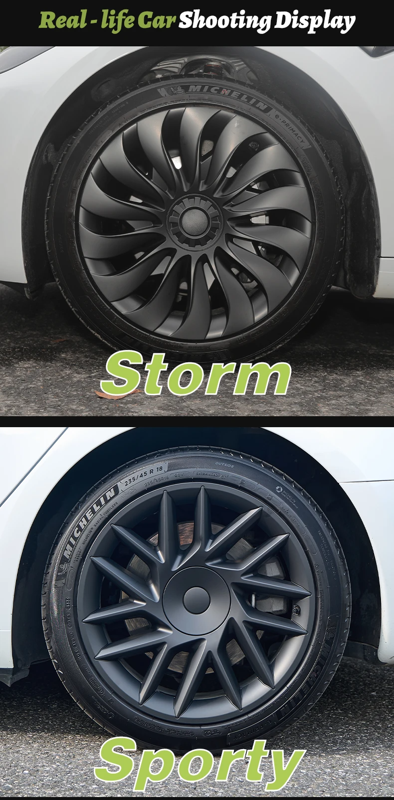 Tesla Model 3 Highland (2024+) 18" Hubcaps | Premium Upgrades