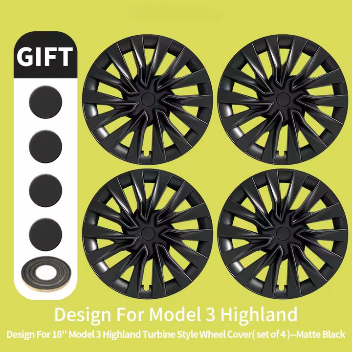 Tesla Model 3 Highland (2024+) 18" Hubcaps | Premium Upgrades