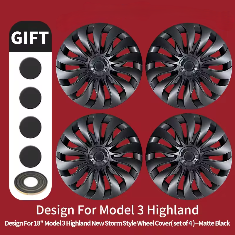 Tesla Model 3 Highland (2024+) 18" Hubcaps | Premium Upgrades