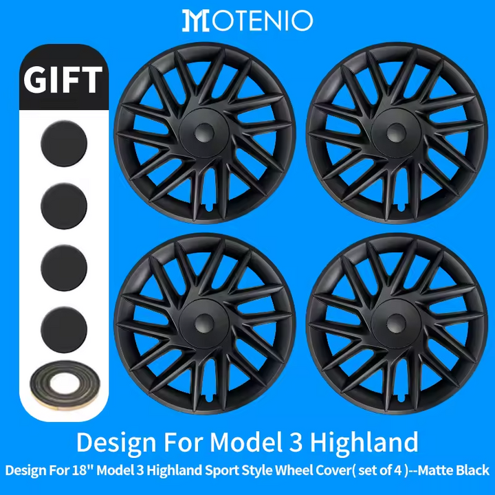 Tesla Model 3 Highland (2024+) 18" Hubcaps | Premium Upgrades